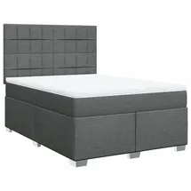 vidaXL Boxspringbett 140 x 200 cm Dunkelgrau