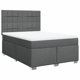 vidaXL Boxspringbett 140 x 200 cm Dunkelgrau