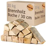 Flameup Kaminholz Brennholz Kaminholz Holz 20 kg Ofen Kamin Kaminofen Grill Buche 30 cm, 20 kg beige