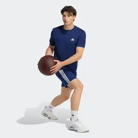 adidas Workout Essentials Base 3 Stripes Woven Shorts, Dark Blue ́ White - M