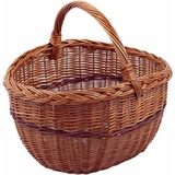 Einkaufskorb, Vollweide, Tragekorb, Weidenkorb, Picknickkorb, 45x39x26cm