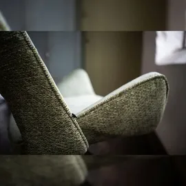 KAWOLA Esszimmerstuhl VELO Drehstuhl Stoff graugrün