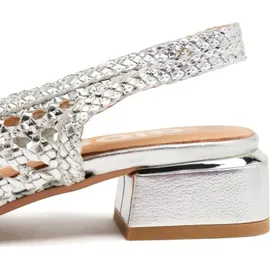Gioseppo Fikove, geflochtene Ballerinas aus Leder, Schwarz, für Damen, Silber, 39 EU