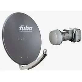 Fuba Sat Anlage 2 Teilnehmer | DAA 780 A Satellitenschüssel 80cm Alu anthrazit (Testergebnis: ausgezeichnet)* + Fuba DEK 217 Twin LNB 2 Teilnehmer