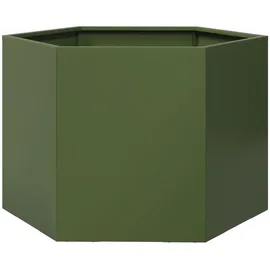 vidaXL Pflanzkübel Sechseckig 69 x 60 x 45 cm Olivgrün