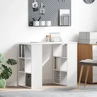 VidaXL Weißer Eckschreibtisch Weiß MDF Medium Stauraum