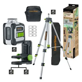 LASERLINER - Grüner 360°-linienlaser CompactLine-Laser G360 Set Mit Kompaktstativ