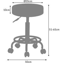 CASARIA Rollhocker weiß/silber