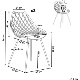 Beliani Esszimmerstuhl 2er Set CANTON