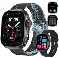 Smartwatch, Damen Herren Smartwatch, Fitness Tracker Uhr Smartwatch (Fitnessuhr mit Telefonfunktion 2,01" HD Voll Touchscreen Zoll,