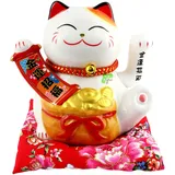 Freak Scene Glückskatze - Maneki-Neko - Winkekatze aus Porzellan 15,5 cm weiß - Maneki Neko 01
