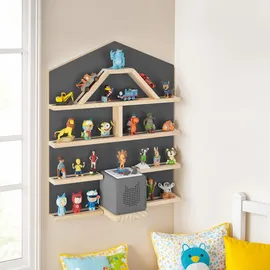 Tectake tectake® Wandregal, für bis zu 50 Tonies, abgerundete Ecken, 50 x 15,5 x 60 cm, unsichtbare Aufhängung