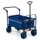 Waldbeck Easy Rider Bollerwagen bis 70kg Teleskopstange zusammenklappbar blau