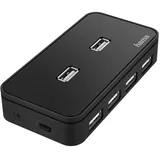 Hama 7 Ports, USB 2.0 480 Mbit/s, inkl. Kabel und Netzteil