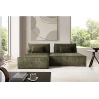 Furnisell Modular Cord Ecksofa Sofa "LUCCA", Olivgrün - Grün