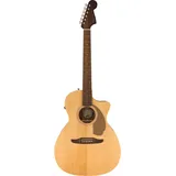 Fender Newporter Player Acoustic Guitar, Walnut Fingerboard, Gold Pickguard, Natural