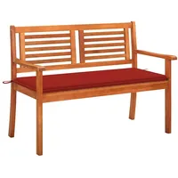 VidaXL 2-Sitzer-Gartenbank mit Auflage 120 cm Massivholz Eukalyptus