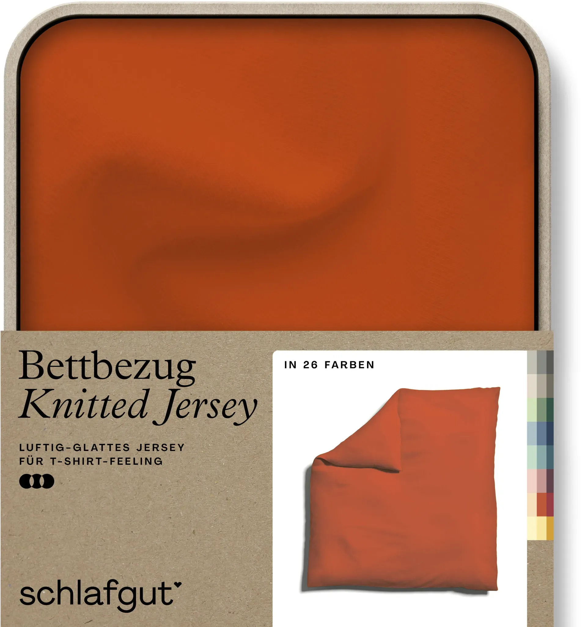 Schlafgut Bettbezug »Knitted Jersey uni, aus Bio-Baumwolle mit Elasthan, Reißverschluss«, (1 St.), bügelfrei, Mix & Match Bettwäsche: passender Kissenbezug erhältlich Schlafgut Red Mid B/L: 240 cm x 220 cm