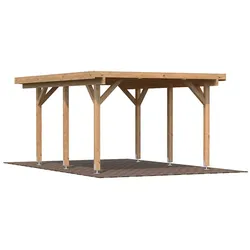 Palmako Carport Karl 11,7 m2 Hellbraun tauchimprägniert Holzcarport