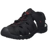 LICO Unisex Makira Sandalen, schwarz/rot, 41 EU