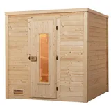 weka Sauna »Bergen«, (Set), 7,5 kW Bio-Ofen mit digitaler Steuerung, beige