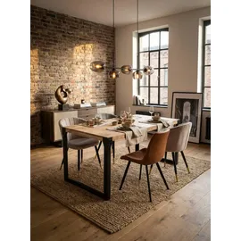 KADIMA DESIGN Esszimmertisch 180 x 90 x 76 cm Akazie beige