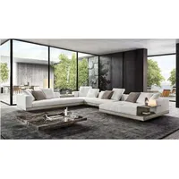 U-Form Sofa Modern Ecksofa Polstercouch Textil Wohnlandschaft Eckgarnitur JVmoebel - Weiß