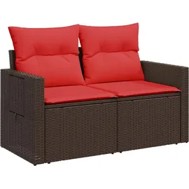 vidaXL 9-teiliges Gartensofa-Set mit Kissen, braun, Polyrattan - Braun