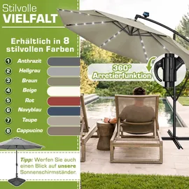 tillvex Ampelschirm Ø 350 cm Braun