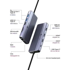 Icy Box IB-DK4062-CPD Multi Dockingstation - Grau