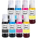 Molabel 8 Ink(2bk2c2y2m) Compatible with Epson 104 Suitable for EcoTank ET-1810 ET-2810 ET-2820 ET-2870 ET-2814 ET-2815 ET-2825 ET-2826 ET-2830 ET-2840 ET-2862 ET-2870 ET-2876 ET-4800 ET-4810 ET-2710