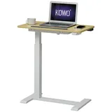 KOWO Laptoptisch Bett- und Beistelltisch mobil, Höhenverstellbar Laptoptisch Elektrisch, Modern C Form Beistelltisch, 70 x 40 x (67-108) cm (B x T x H)