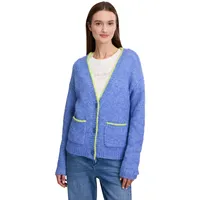 Cartoon Strick-Cardigan mit V-Ausschnitt Blue/Yellow,44 | 44