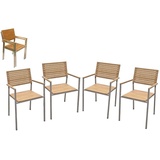 Gravidus Stapelstuhl Garten Terrasse stapelbar Edelstahl Teak