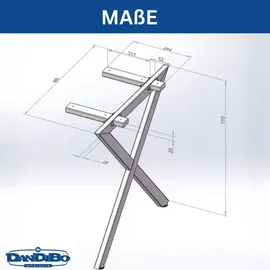 DanDiBo Ambiente Tischbeine Edelstahl 96678 68 x 72 cm