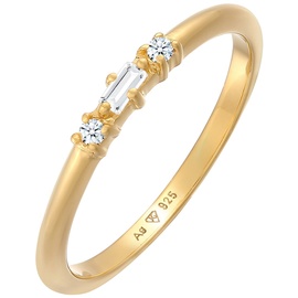 Elli DIAMONDS Verlobungsring Diamant (0.03 ct.) Rechteck 925 Silber Ringe Damen
