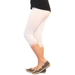 YESET Caprihose Mädchen Kinder Leggings Leggins Hose Capri 3/4 kurz Spitze Baumwolle W 134