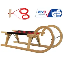 Holzschlitten DREWMAX AD322 95 cm, Set mit Seil DUO HOLL braun|rot NO SIZE