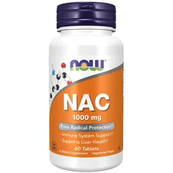 Now Foods NAC - Acetyl-Cysteine 1000 mg (60 Tabletten)