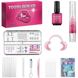 Tooth Gem Kit,Zahnstein Set,Zahnschmuck Set,DIY Kristall-Dekoration für Zähne,glänzende abnehmbare Zahnschmuck-Ornamente,für Cosplay-Party-Dekoration