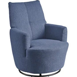 Set One by Musterring Relaxsessel "SO 1450", blau (dunkelblau tcm 96), B:80cm H:96cm T:88cm, Struktur fein TCM (100% Polyester), SET ONE BY MUSTERRING, Sessel, Relaxsessel, mit Dreh- und Wippfunktion, wahlweise mit Hocker erhältlich