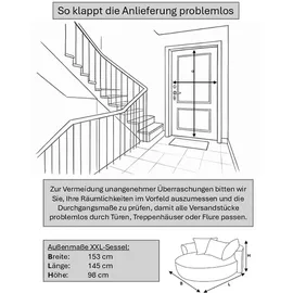 LeGer Home by Lena Gercke XXL-Sessel "ISALIE, Rundsessel mit Hocker, Lesesessel, Loveseat, Big-Sessel", lila (hellflieder), B:153cm H:98cm T:208cm, LEGER HOME BY LENA GERCKE, Sessel, XXL-Sessel, trendige Stoffe, 3 Zierkissen, große Sitzfläche, Cord, Samt, Bouclé