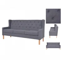 vidaXL 3-Sitzer Sofa Stoff Grau