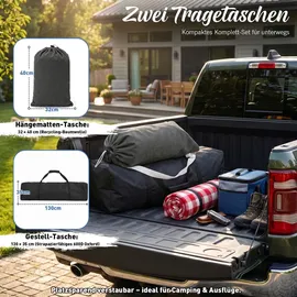 Sekey Hängematte mit Gestell Höhenverstellbare Doppelhängematte bis 200 kg Belastbar mit Tragetasche für Garten, Balkon und Terrasse Indoor & O... - Grau