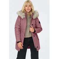 Only Parka "ONLIRIS FUR WINTER PARKA LIFE CC OTW", Damen, Gr. XS, braun (rose braun detail:nature fur), Web, Obermaterial: 100% Polyester, unifarben, regular fit taillenbedeckt, hoch geschlossener Ausschnitt, Bündchen, Jacken Parka, Kunstfaser