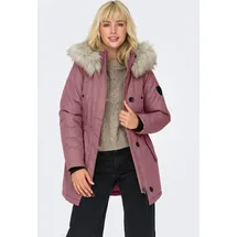 Only Parka "ONLIRIS FUR WINTER PARKA LIFE CC OTW", Damen, Gr. XS, braun (rose braun detail:nature fur), Web, Obermaterial: 100% Polyester, unifarben, regular fit taillenbedeckt, hoch geschlossener Ausschnitt, Bündchen, Jacken Parka, Kunstfaser