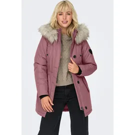 Only Parka "ONLIRIS FUR WINTER PARKA LIFE CC OTW", Damen, Gr. XS, braun (rose braun detail:nature fur), Web, Obermaterial: 100% Polyester, unifarben, regular fit taillenbedeckt, hoch geschlossener Ausschnitt, Bündchen, Jacken Parka, Kunstfaser