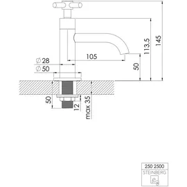 Steinberg Serie 250 Standventil chrom 250.2500
