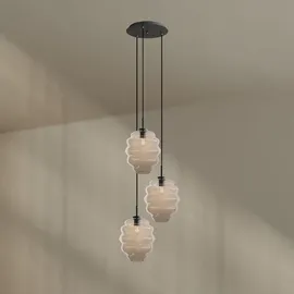s.luce Echos 3-flg. Ø 40 cm rund, klar/weiß