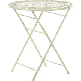 Beliani Bistroset hellgrün Metall 2er Balkon Terrasse Zusammenklappbar Garten romantisch - Grün